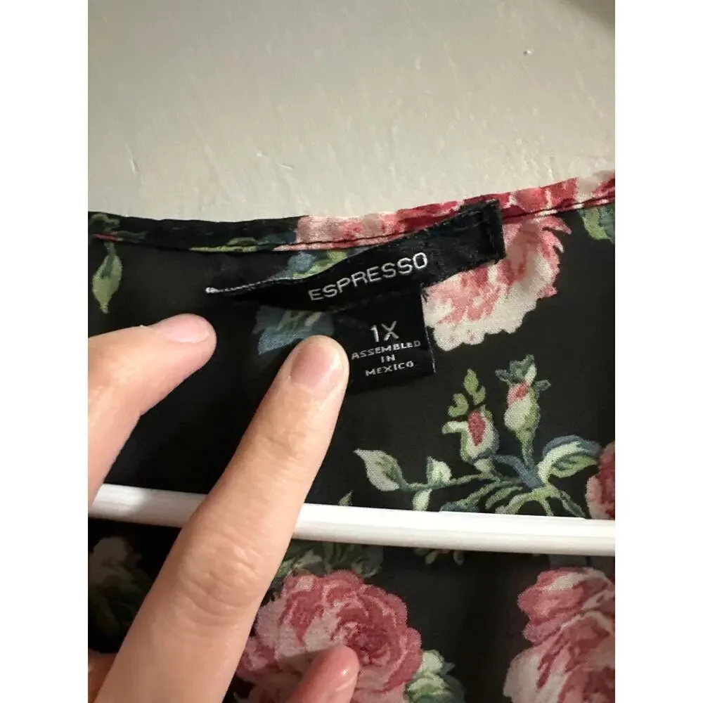 🔴Expresso Plus Size Mesh‎ Floral Print Kimono size 1X
